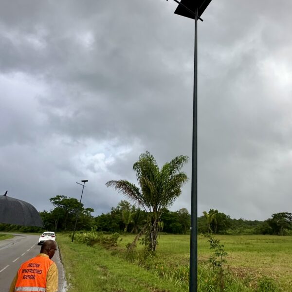 Opération de réception de candélabres solaires par la Collectivité Territoriale de Guyane
