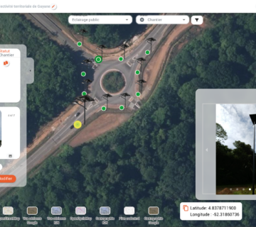 Interface GEROBA avec candélabres géolocalisés